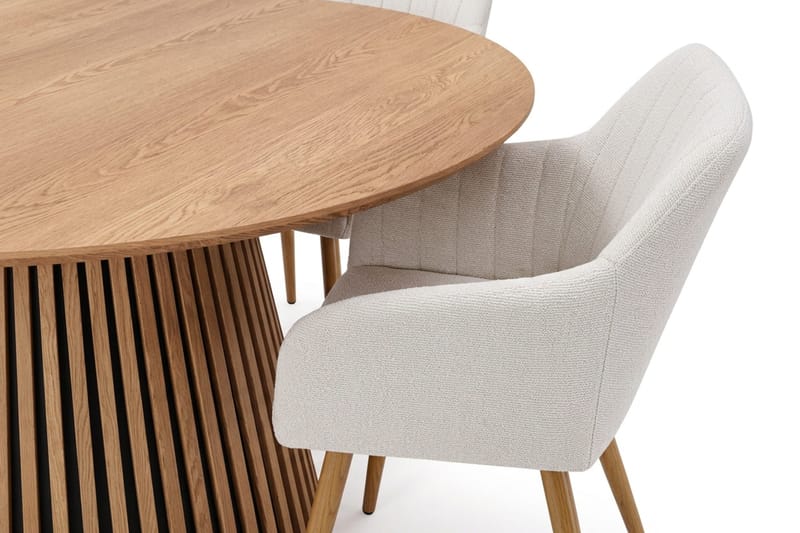 Peyra Spisegruppe rund 180 cm Eik med 8 Filippa Spisestoler - Eik - Møbler - Bord - Spisegruppe