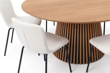 Peyra Spisegruppe rund 180 cm Eik med 8 Katy Spisestoler - Eik - Møbler - Bord - Spisegruppe