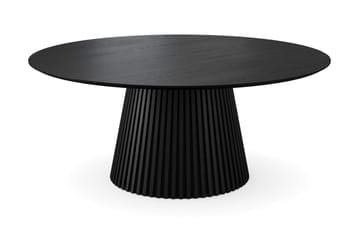 Peyra spisegruppe rund 180 cm svart med 8 Gemmiano spisestoler - Svart - Møbler - Bord - Spisegruppe