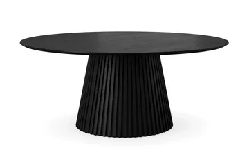 Peyra spisegruppe rund 180 cm svart med 8 Winston spisestoler - Svart - Møbler - Bord - Spisegruppe
