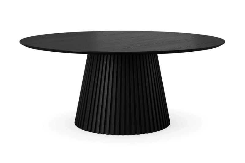 Peyra spisegruppe rund 180 cm svart med 8 Winston spisestoler - Svart - Møbler - Bord - Spisegruppe