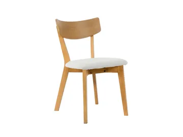 Peyra spisegruppe uttrekkbar rund 120–220 cm i eik med 4 Amelia spisestoler med pute - Eik/beige - Møbler - Bord - Spisegruppe