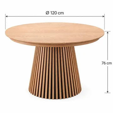Peyra Uttrekkbart rundt 120-220 cm Eik med 4 Jolie Spisestoler - Eik - Møbler - Bord - Spisegruppe