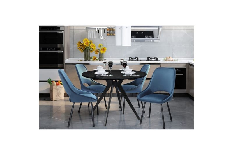 Philip Spisebord Rund 110 cm - Svart - Møbler - Bord - Spisebord & kjøkkenbord