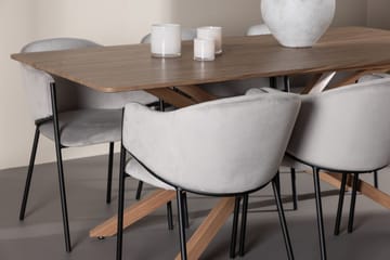 Piazza spisebord 180x90 cm med 6 Evelina armstoler - Møbler - Bord - Spisegruppe