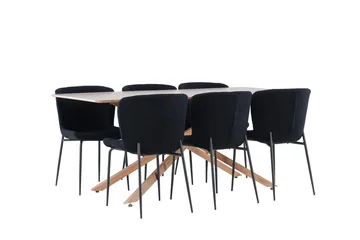 Piazza Spisebord 180x90 cm med 6 Modesto Spisestoler - Møbler - Bord - Spisegruppe