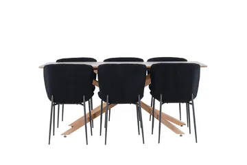 Piazza Spisebord 180x90 cm med 6 Modesto Spisestoler - Møbler - Bord - Spisegruppe