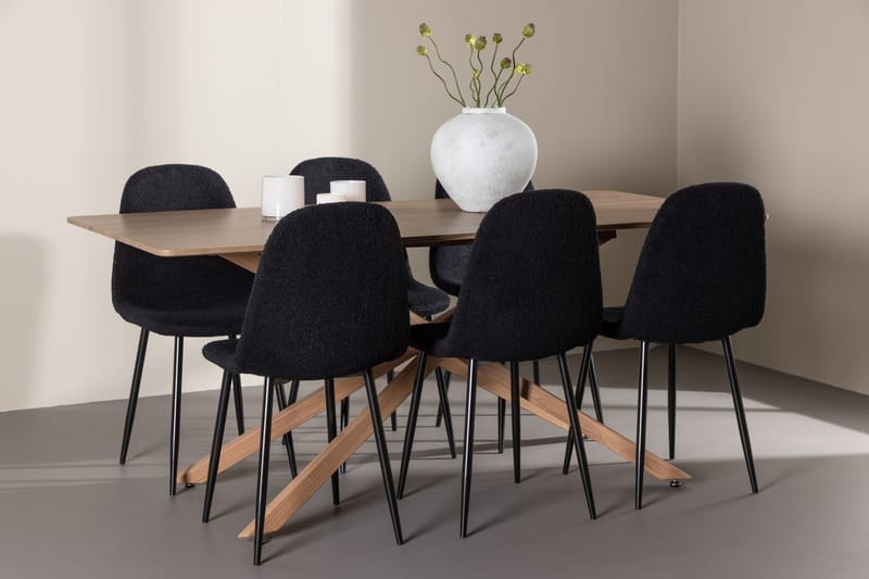 Piazza spisebord 180x90 cm med 6 Polar spisestoler