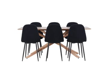Piazza spisebord 180x90 cm med 6 Polar spisestoler - Møbler - Bord - Spisegruppe