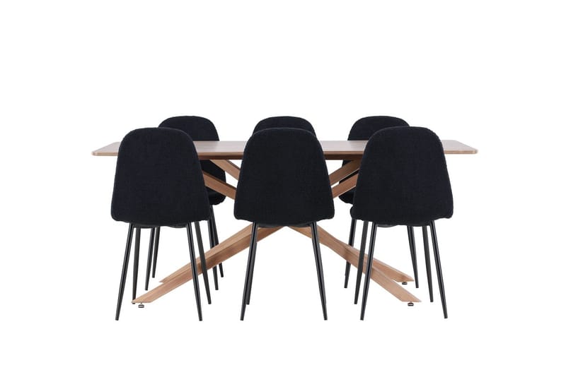 Piazza spisebord 180x90 cm med 6 Polar spisestoler - Møbler - Bord - Spisegruppe