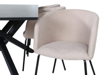 Piazza spisebord 190 cm med 6 Berit karmstoler med armlener - Møbler - Bord - Spisegruppe