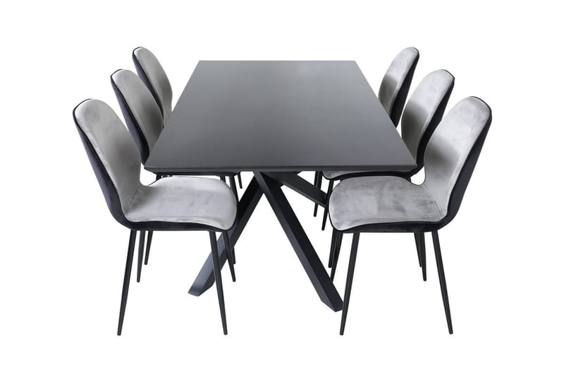 Piazza spisebord 190 cm med 6 Emma spisestoler - Møbler - Bord - Spisegruppe
