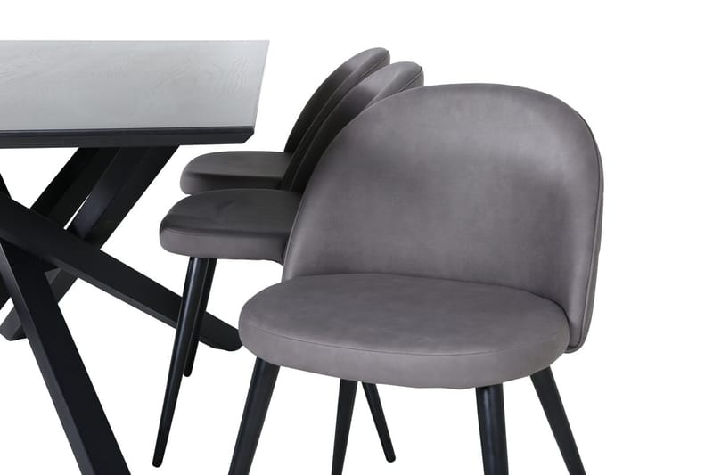 Piazza spisebord 190 cm med 6 Velvet Stitches spisestoler - Møbler - Bord - Spisegruppe