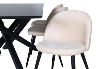 Piazza spisebord 190 cm med 6 Velvet Stitches spisestoler - Møbler - Bord - Spisegruppe