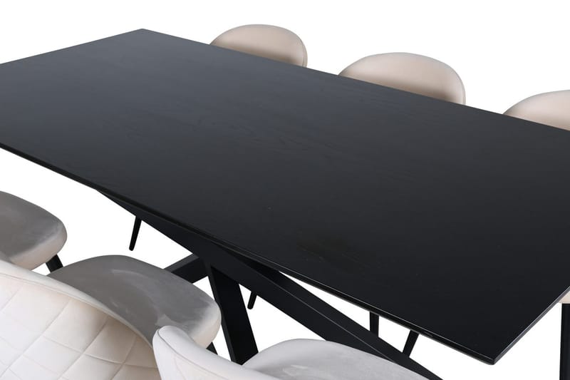 Piazza spisebord 190 cm med 6 Velvet Stitches spisestoler - Møbler - Bord - Spisegruppe