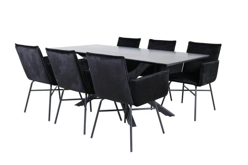 Piazza Spisebord 190 cm med 6 Petra Armstoler - Møbler - Bord - Spisegruppe