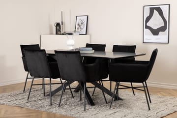 Piazza Spisebord 190 cm med 6 Petra Armstoler - Møbler - Bord - Spisegruppe