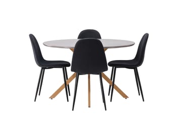 Piazza Spisegruppe + 4 stoler Rektangulær - Grå - Møbler - Bord - Spisegruppe