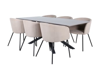 Piazza Spisegruppe 180 cm Rektangulær med 6 Berit Stoler