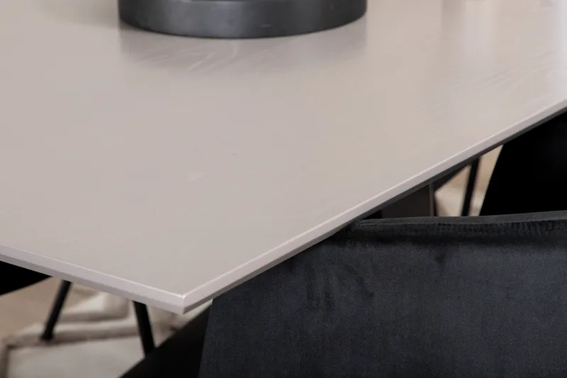 Piazza Spisegruppe 180 cm Rektangulær med 6 Berit Stoler - Sort - Møbler - Bord - Spisegruppe