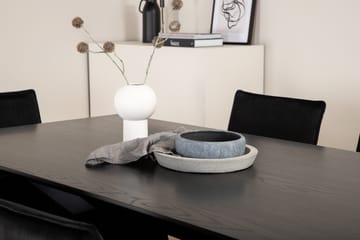 Piazza Spisegruppe 180 cm Rektangulær med 6 Petra Stoler - Sort - Møbler - Bord - Spisegruppe