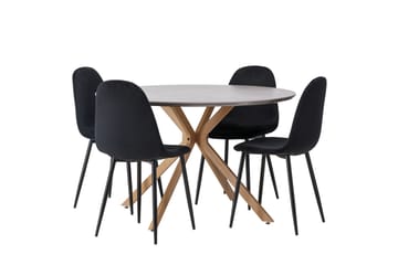 Piazza Spisegruppe + 4 stoler - Grå - Møbler - Bord - Spisegruppe