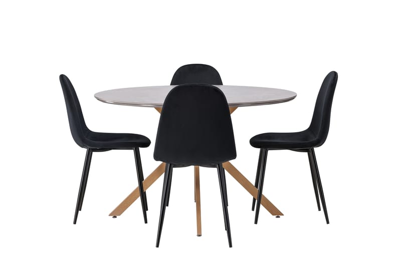 Piazza Spisegruppe + 4 stoler, Grå