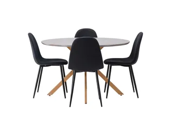 Piazza Spisegruppe + 4 stoler Rektangulær - Grå - Møbler - Bord - Spisegruppe