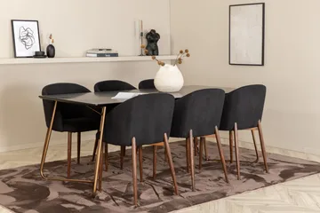Pipi Spisegruppe 190 cm inkl. 6 Kullersbro Stoler - Svart/Kobber/Brun - Møbler - Bord - Spisegruppe