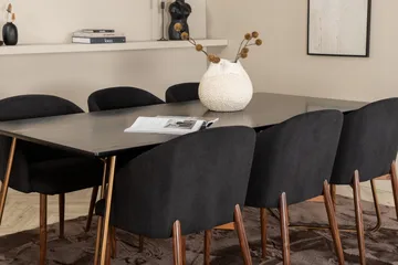 Pipi Spisegruppe 190 cm inkl. 6 Kullersbro Stoler - Svart/Kobber/Brun - Møbler - Bord - Spisegruppe
