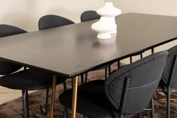 Pipi Spisegruppe 190 cm inkl. 6 Moncoll Stoler - Svart/Kobber - Møbler - Bord - Spisegruppe