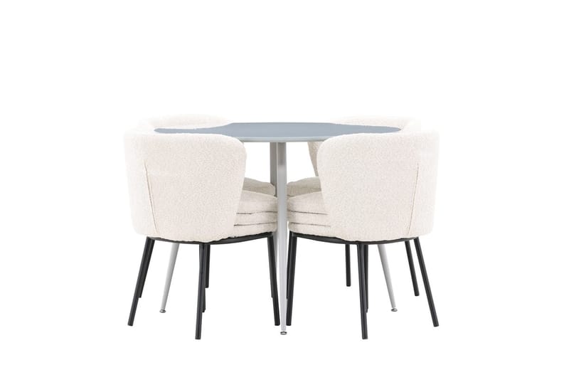 Plaza Spisebord 100 cm med 4 Agnes Spisestoler - Møbler - Bord - Spisegruppe
