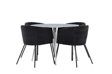 Plaza spisebord 100 cm med 4 Berit armstoler - Møbler - Bord - Spisegruppe