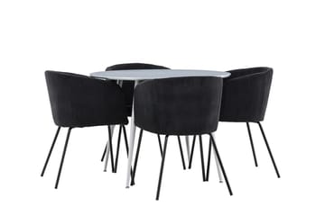 Plaza spisebord 100 cm med 4 Berit armstoler - Møbler - Bord - Spisegruppe