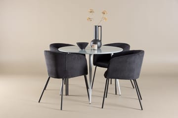 Plaza spisebord 100 cm med 4 Berit armstoler - Møbler - Bord - Spisegruppe
