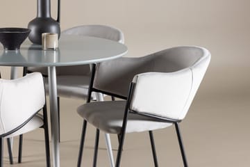 Plaza Spisebord 100 cm med 4 Evelina Armstoler - Møbler - Bord - Spisegruppe