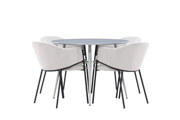 Plaza Spisebord 100 cm med 4 Evelina Armstoler - Møbler - Bord - Spisegruppe