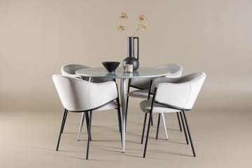 Plaza Spisebord 100 cm med 4 Evelina Armstoler - Møbler - Bord - Spisegruppe