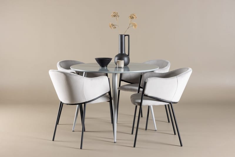 Plaza Spisebord 100 cm med 4 Evelina Armstoler