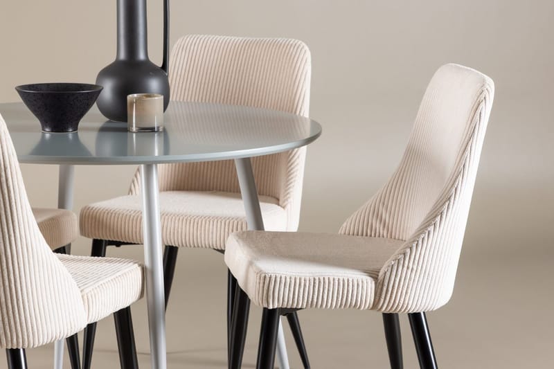 Plaza spisebord 100 cm med 4 Leone spisestoler - Møbler - Bord - Spisegruppe