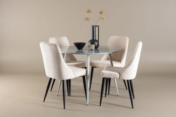 Plaza spisebord 100 cm med 4 Leone spisestoler - Møbler - Bord - Spisegruppe