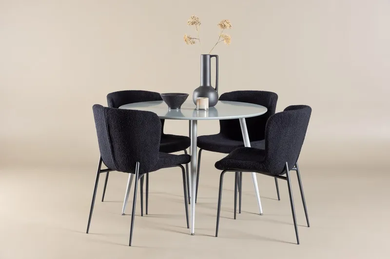 Plaza Spisebord 100 cm med 4 Modesto Spisestoler
