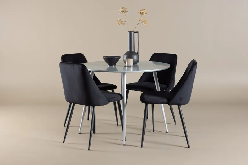 Plaza Spisebord 100 cm med 4 Night Spisestoler