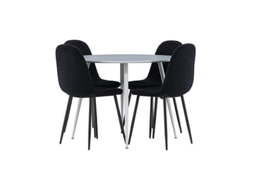 Plaza Spisebord 100 cm med 4 Polar Spisestoler - Møbler - Bord - Spisegruppe