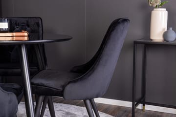 Plaza spisebord 100x100 cm med 4 Velvet Deluxe fløyelsstoler - Møbler - Bord - Spisegruppe