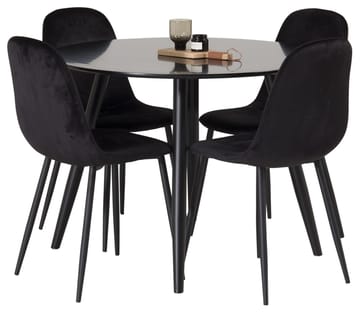 Plaza spisebord 100x100 cm med 4 Polar kjøkkenstoler - Møbler - Bord - Spisegruppe