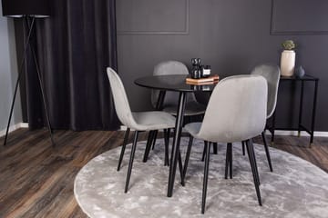 Plaza spisebord 100x100 cm med 4 Polar kjøkkenstoler - Møbler - Bord - Spisegruppe