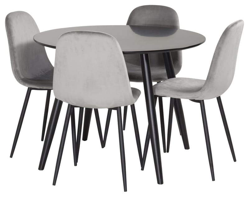 Plaza spisebord 100x100 cm med 4 Polar kjøkkenstoler - Møbler - Bord - Spisegruppe