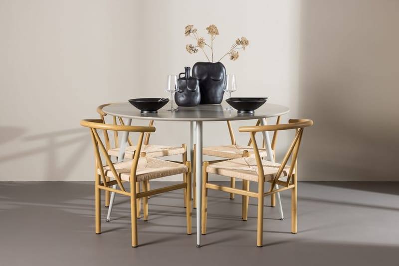 Plaza spisebord 120 cm med 4 Alfons armstoler