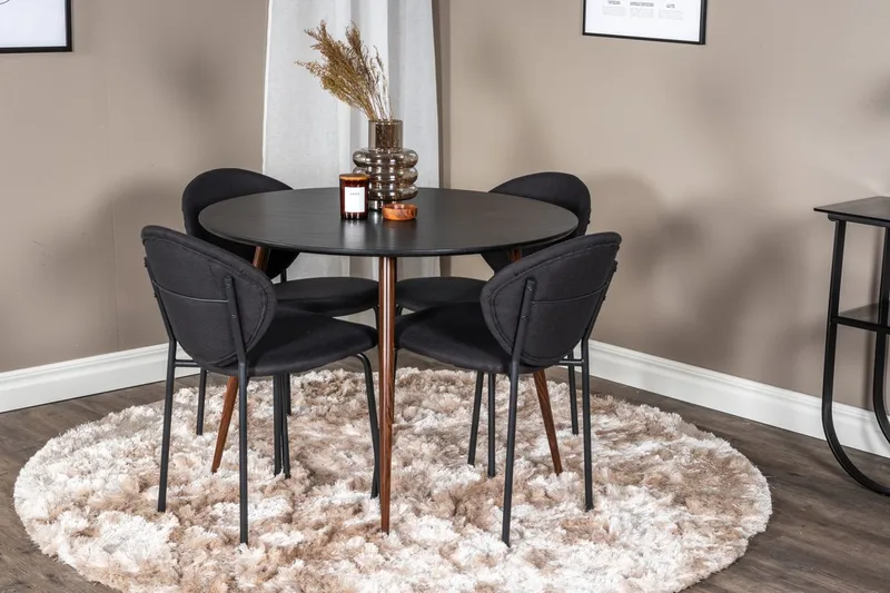 Plaza Spisebord Rundt med 4 Vault Spisestoler